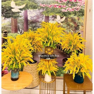 Bó Bông lúa size đại, cao 85cm, 5 nhánh dài (chất liệu nhựa)