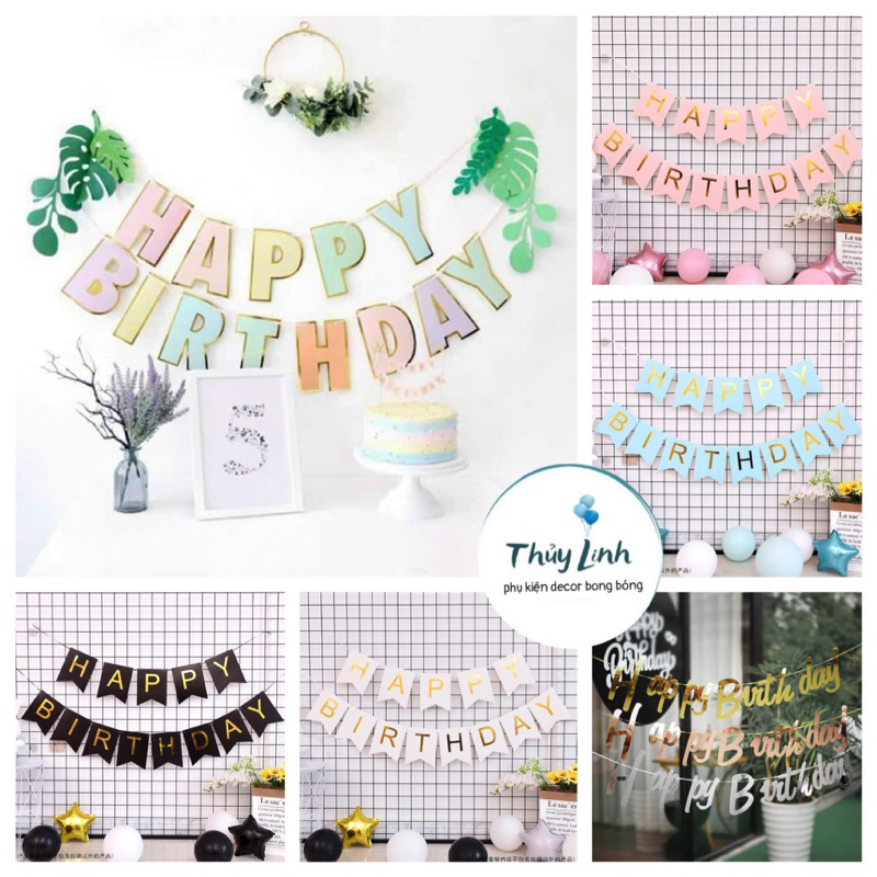 Dây chữ Happy Birthday trang trí background sân khấu , sinh nhật, party