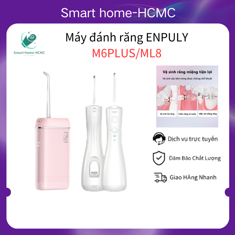  Máy Tăm Nước Cầm Tay Mini Enpuly M6Plus ML8 Nâng Cấp  Vệ Sinh Răng Miệng Làm Sạch Sâu Loại Bỏ Các Mảng Bám Kẽ Răng 