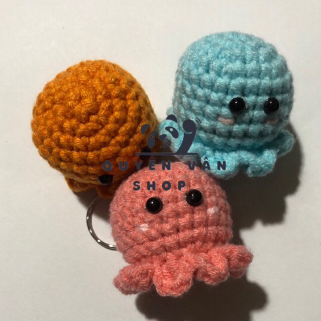 Móc khóa Mực Baby len handmade đan thủ công quà tặng ý nghĩa - QUYENVANSHOP