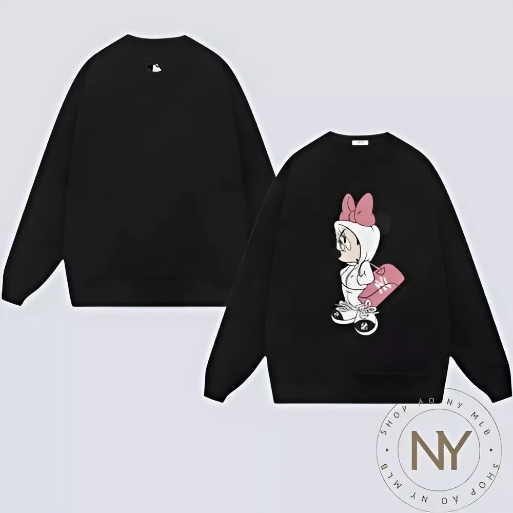 áo nỉ sweater ny mlb cho cả nam và nữ đồ đôi micky mầu hồng siêu đẹp chất nỉ dày