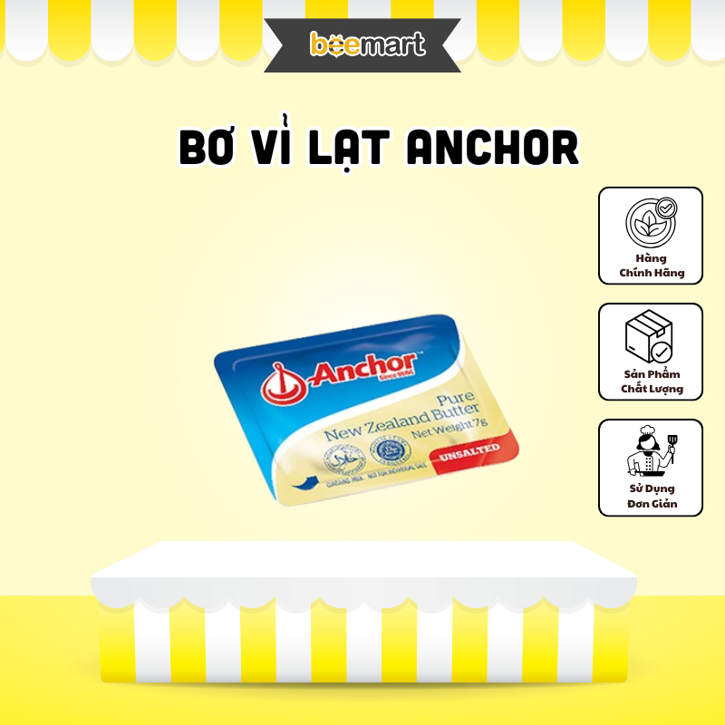 Bơ vỉ lạt Anchor hộp 7gr - Bơ dùng làm bánh, có thể ăn trực tiếp cùng bánh mì