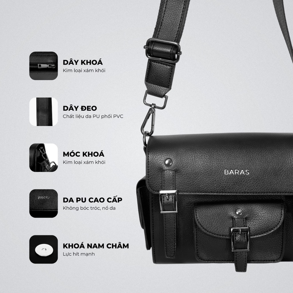 Túi đeo chéo da nam THOMAS BAG - BARAS VIETNAM - Túi đeo chéo thời trang | BigBuy360 - bigbuy360.vn