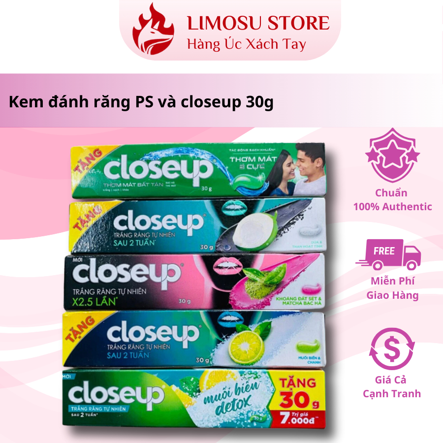 Kem đánh răng PS và closeup 30g