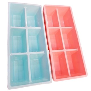 Khay đá Choice NH17 6 viên Vuông nhựa dẻo bền có nắp và không nắp làm khuôn thạch rau câu