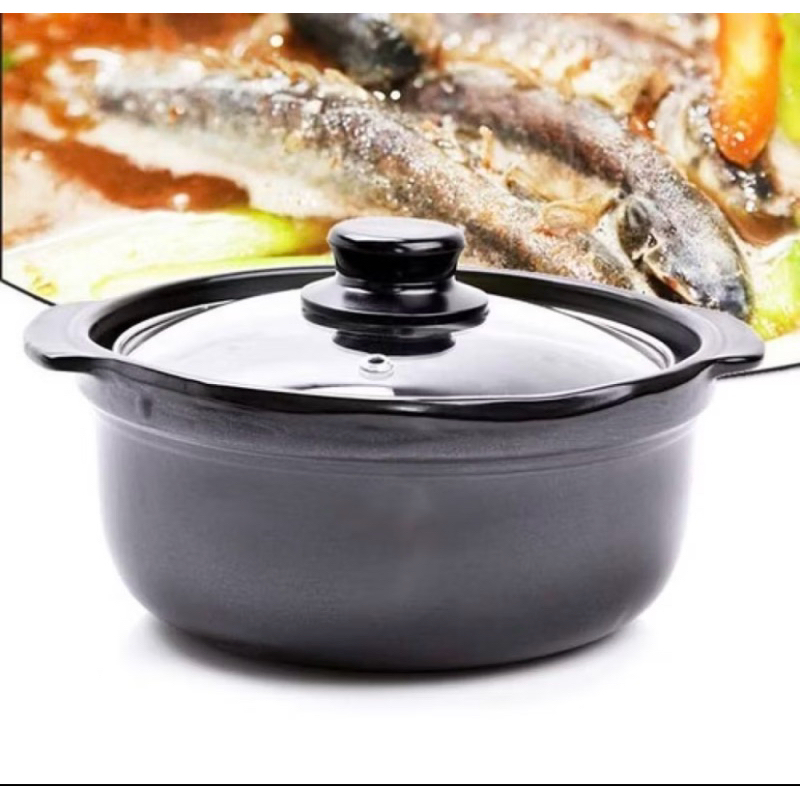 Nồi đất nắp kính dùng kho cá, thịt 1L, 1.5L, 2L,2.5L