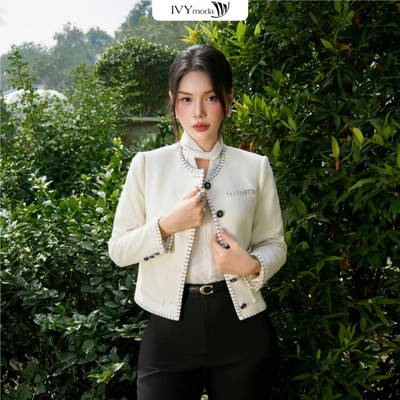 Lealia Blazer - Áo blazer nhung trơn nữ IVY moda MS 67M8490