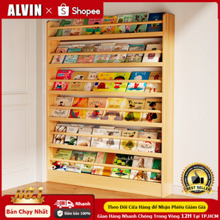 kệ siêu mỏng sau cửa giá để đồ gỗ tự nhiên,kệ treo tường dựa vào tường, tủ sách đọc báo cho trẻ em