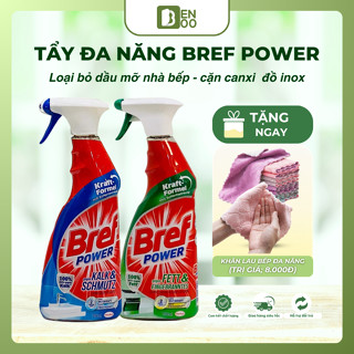 Chai xịt tẩy rửa đa năng Bref Power 750ml Tẩy sạch dầu mỡ nhà bếp, Tẩy cặn canxi nhà vệ sinh, Tẩy vết ố Hàng nội địa Đức