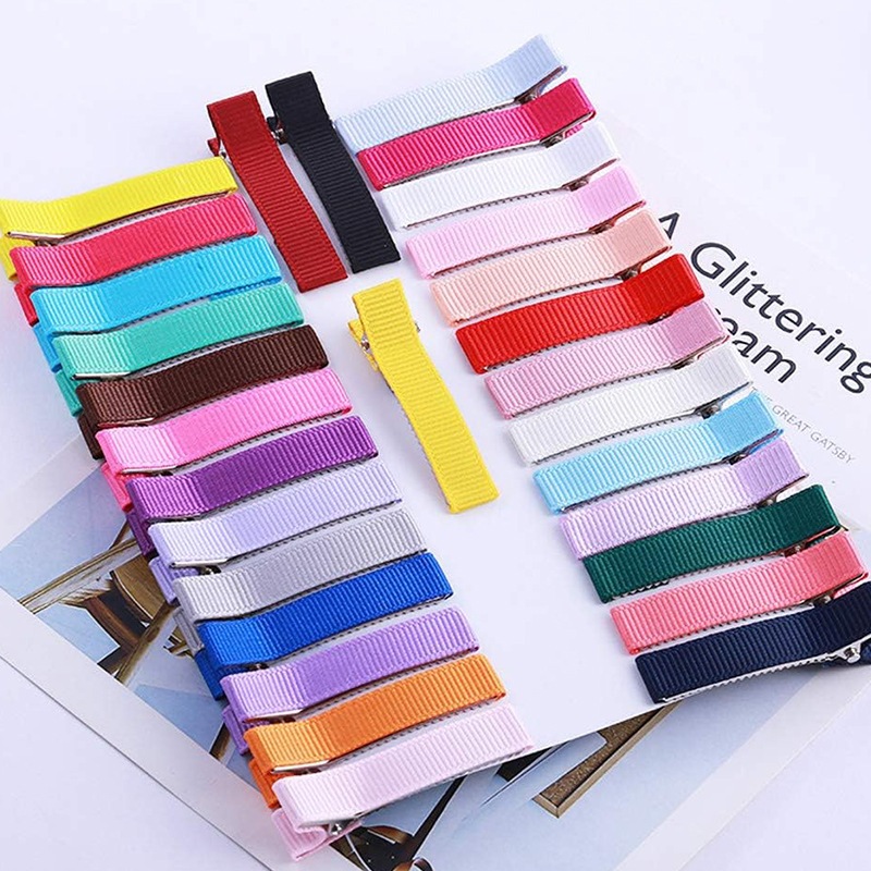 Set Kẹp Mỏ Vịt Bọc Vải, Kẹp Bọc Ruy Băng Gân ~5CM MIX MÀU Nguyên Liệu Làm Đồ Handmade