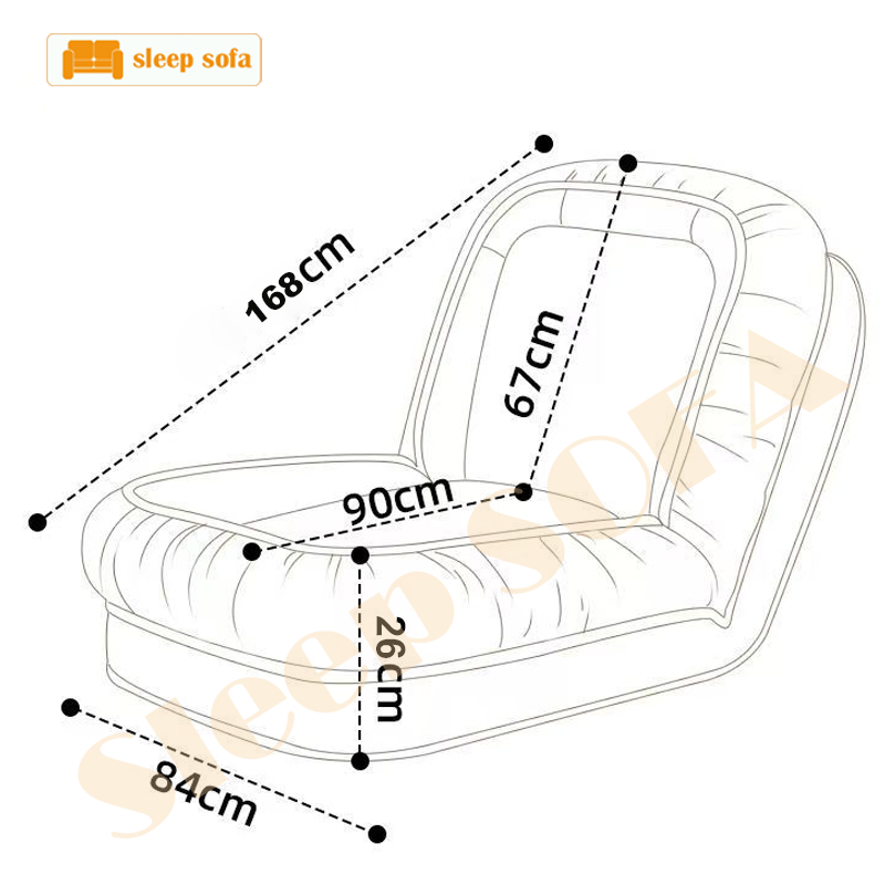 Loại lớn 165cm Ghế Sofa Bệt Lười Cao Cấp， Lười Ngả 90-180 Độ，Ghế Sofa Giường Gấp Gọn，Tatami | BigBuy360 - bigbuy360.vn