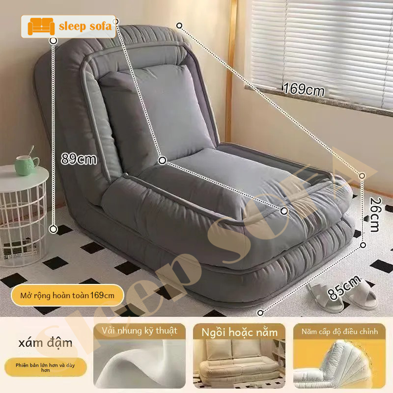 Loại lớn 165cm Ghế Sofa Bệt Lười Cao Cấp， Lười Ngả 90-180 Độ，Ghế Sofa Giường Gấp Gọn，Tatami | BigBuy360 - bigbuy360.vn