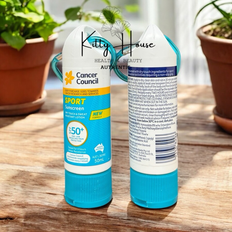 Kem chống nắng Cancer Council SPF 50 Sport Dry Touch & Sweat Resistant chai 50ml