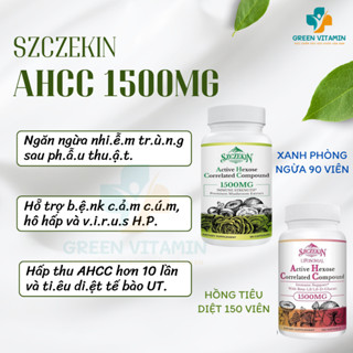 SZCZEKIN AHCC Viên Uống Diệt HPV, Tăng Cường Miễn Dịch Và Chống Oxy Hóa 1500mg 90 Viên
