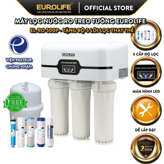 Máy lọc nước ro eurolife el-ro -500 p + tặng bộ 5 lõi lọc thay thế chính hãng eurolife