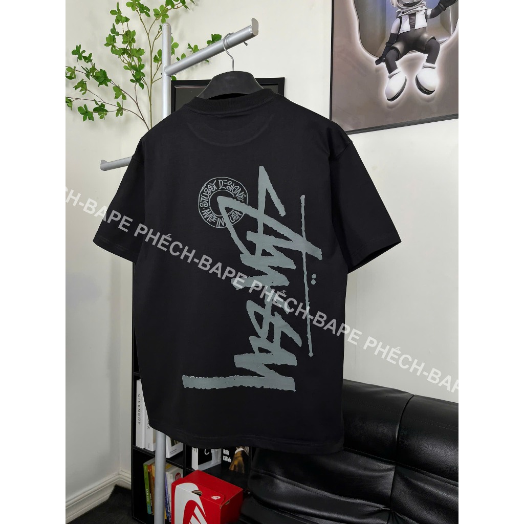 ÁO THUN STUSSY BUANA FORM RỘNG NAM NỮ UNISEX VẢI COTTON HAI CHIỀU CAO CẤP DÀY DẶN - BAPE PHẾCH