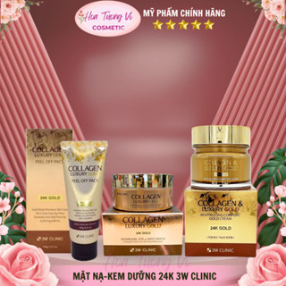 Kem dưỡng trắng & phục hồi da Collagen 24K GOLD 100ml/Mặt nạ vàng- Mặt nạ mắt chống thâm quầng 3w Clinic