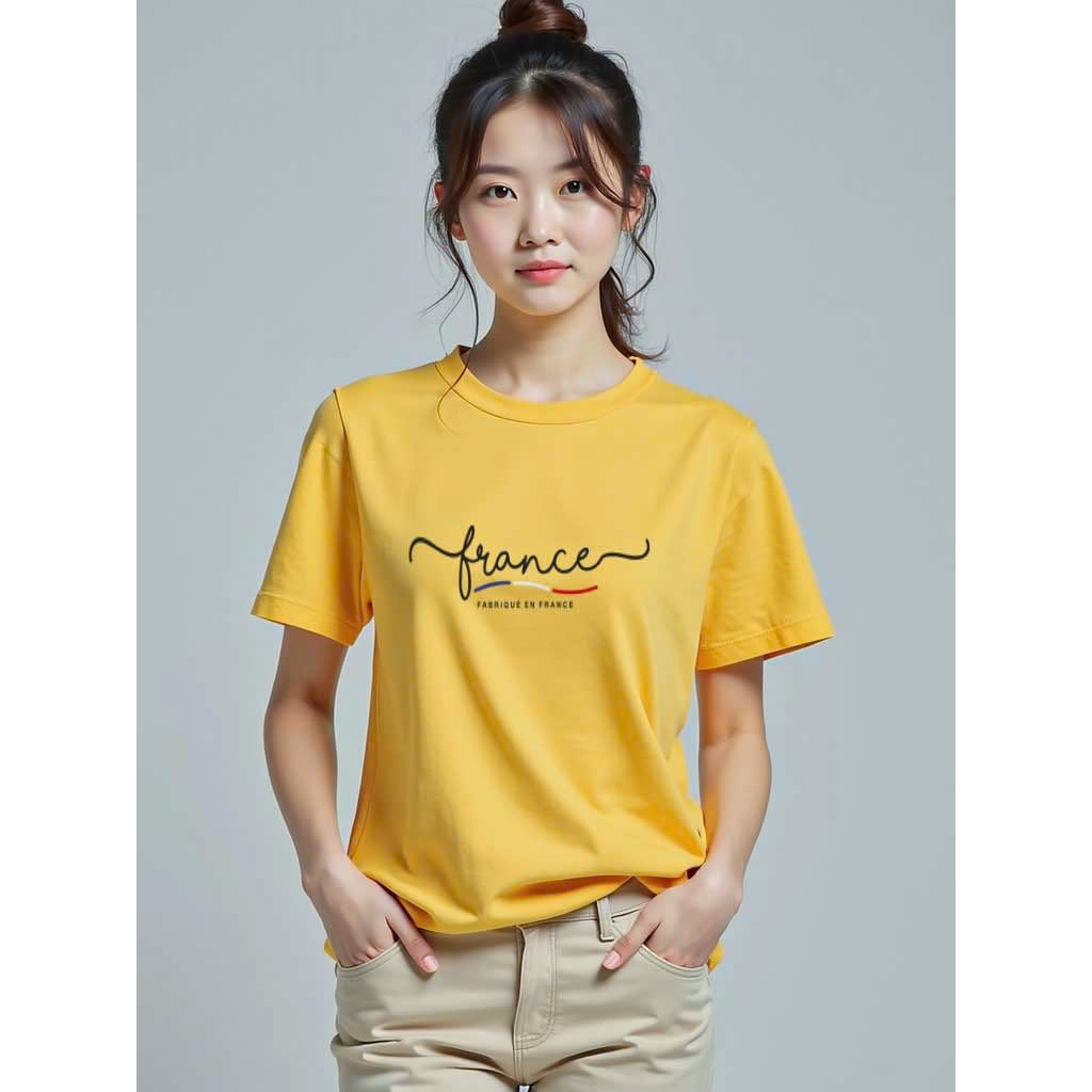 Áo thun nữ TOLI cổ tròn tay ngắn, In chữ France, Form vừa dáng, vải cotton 4 chiều - PSB M02 | BigBuy360 - bigbuy360.vn