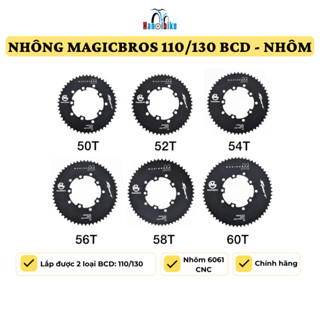 Nhông đĩa Magicbros 50T/ 52T/ 54T/ 56T/ 58T/ 60T - 110 BCD /130 BCD cho xe đạp Fixed Gear 1 tầng líp