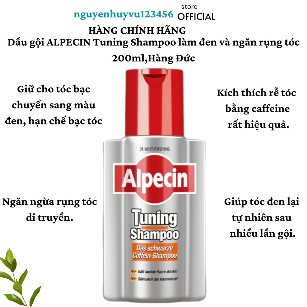 DẦU GỘI LÀM TÓC ĐEN ALPECIN TUNING SHAMPOO hàng Đức 200ml