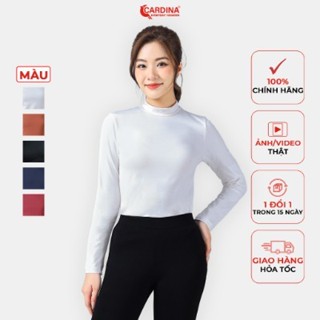 Áo giữ nhiệt nữ CARDINA chất cotton Nhật cao cấp cổ 3 phân công nghệ HEATTECH Nhật Bản