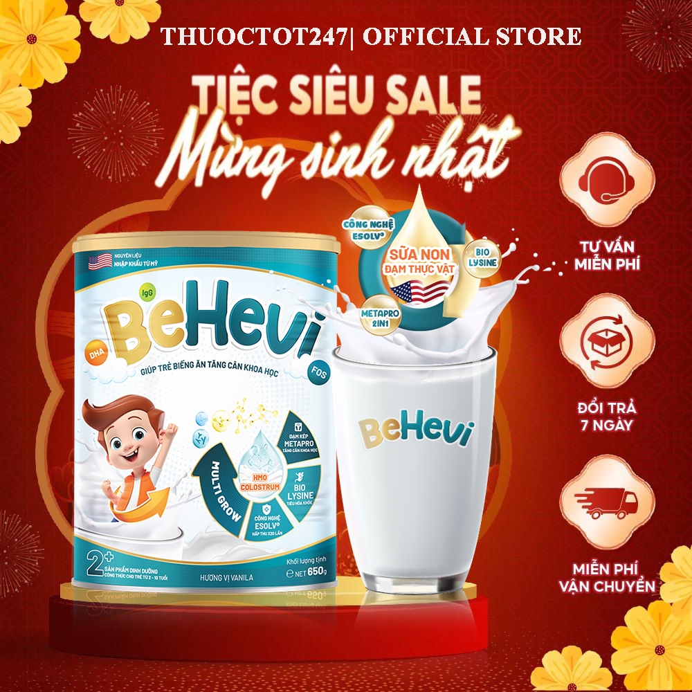 Sữa Tăng Cân BeHevi Cho Bé, Cải Thiện Tiêu Hóa, Tăng Cường Đề Kháng, Phát Triển Trí Não Toàn Diện