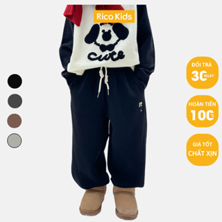 Quần nỉ lót lông cho bé trai từ 11-37kg quần Jogger bé trai Dày Mịn Ấm chính hãng Ambb Kids_Rico Kids mã 24A118