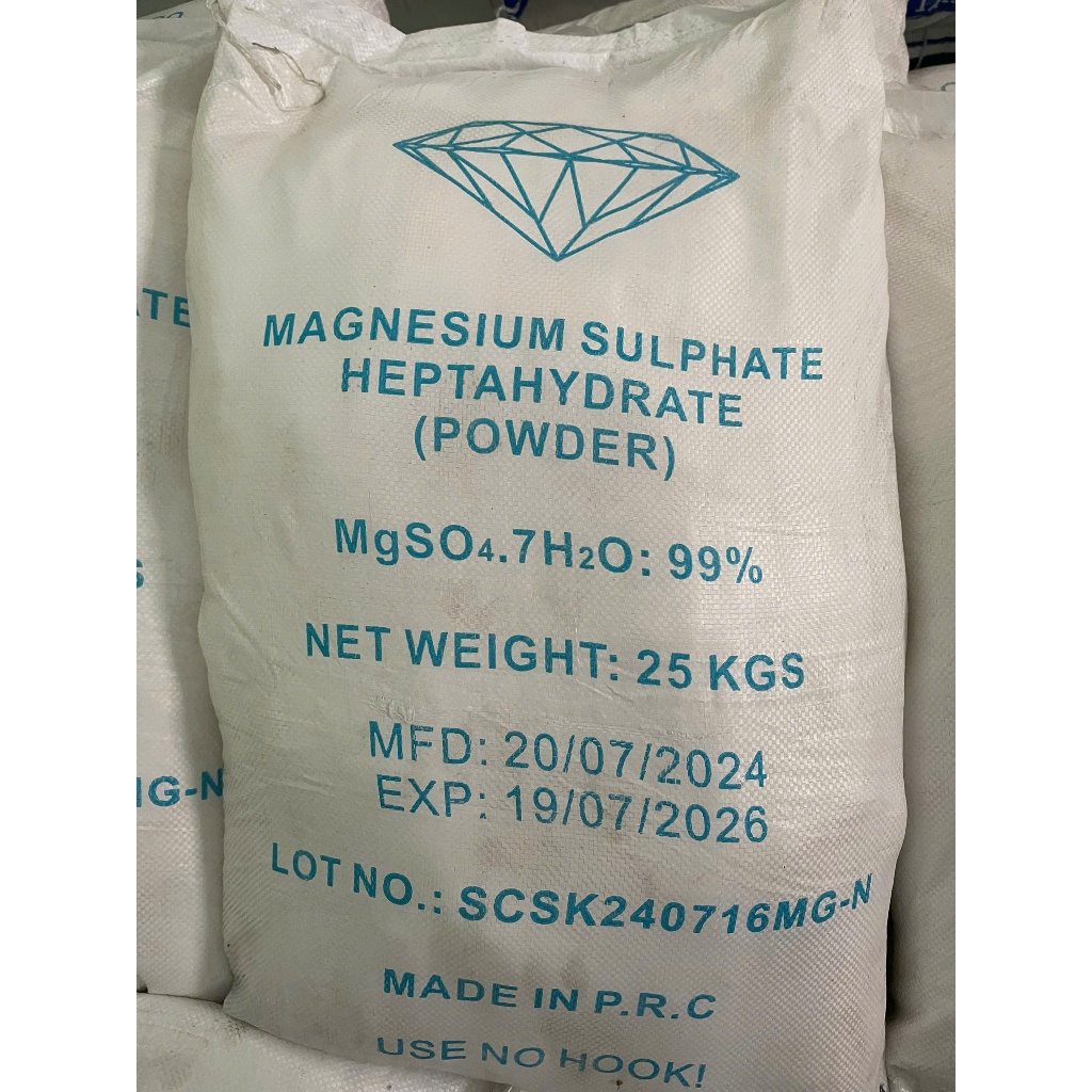 Phân bón Magie sunphat MgSO4.7H2O 99% - bao 25kg - bổ sung vi lượng Magie