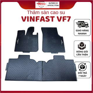  Thảm LÓT SÀN CAO SU xe Vinfast VF7 Hàng cao su đúc không mùi dễ vệ sinh lắp vừa in theo xe - 1 bộ 3 tấm 