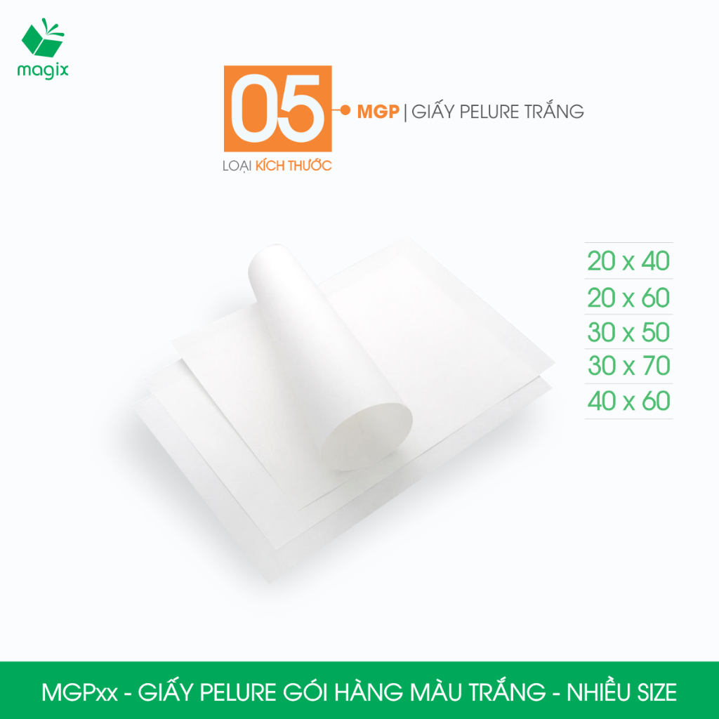 MGP - Combo 100 tấm giấy Pelure gói hàng, giấy gói quà - Nhiều mẫu in - Nhiều size | Magix Packaging