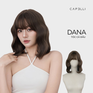 Tóc Giả Nguyên Đầu CAPELLI Xoăn Sóng Ngắn Mái Thưa Nâu Lạnh Dana Wig