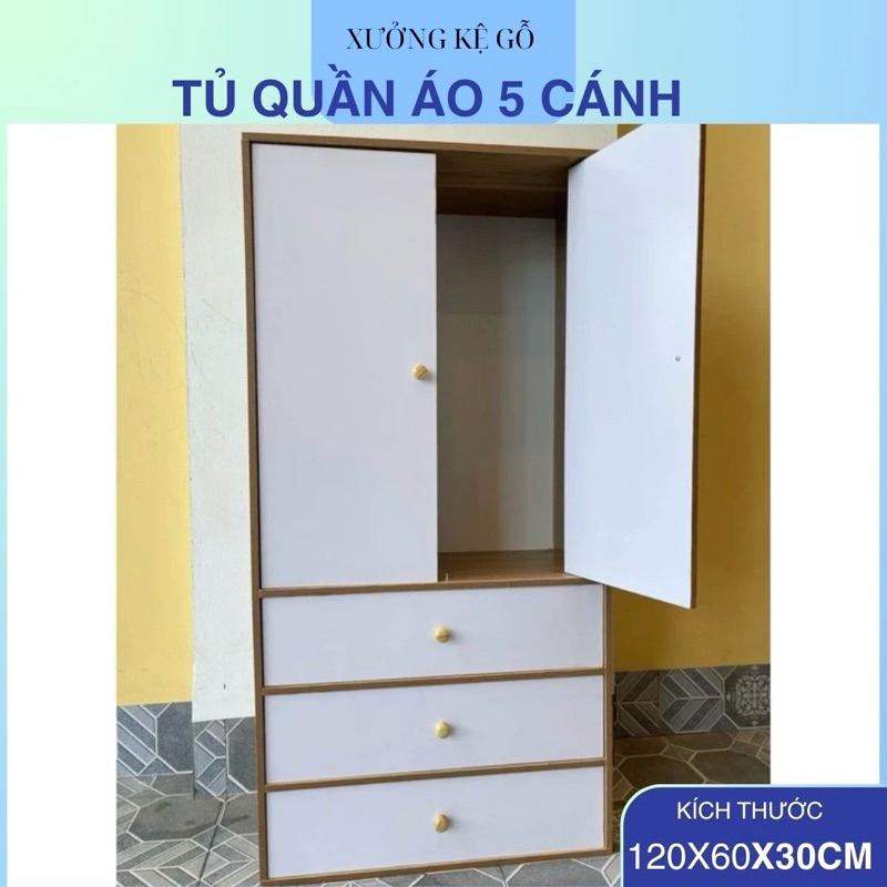 Tủ quần áo trẻ em 5 cánh, tủ quần áo cho bé, tủ quần áo gỗ 4 tầng,tủ gỗ treo quần áo,tủ đa tầng