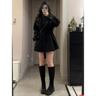 [Sẵn] Áo Khoác Dạ Nữ Kiểu Dáng Ngắn Tay Dài Mùa Đông Hàn Quốc Nữ Form Rộng Bigsize Hàng Quảng Châu Chali AD2505