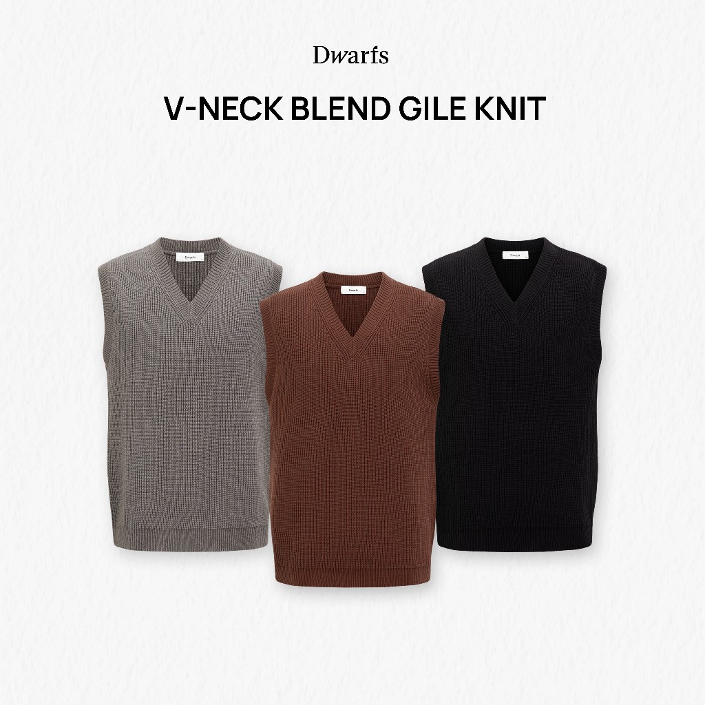 Áo gile len cổ tim DWARFS V-neck Blend Gile Knit