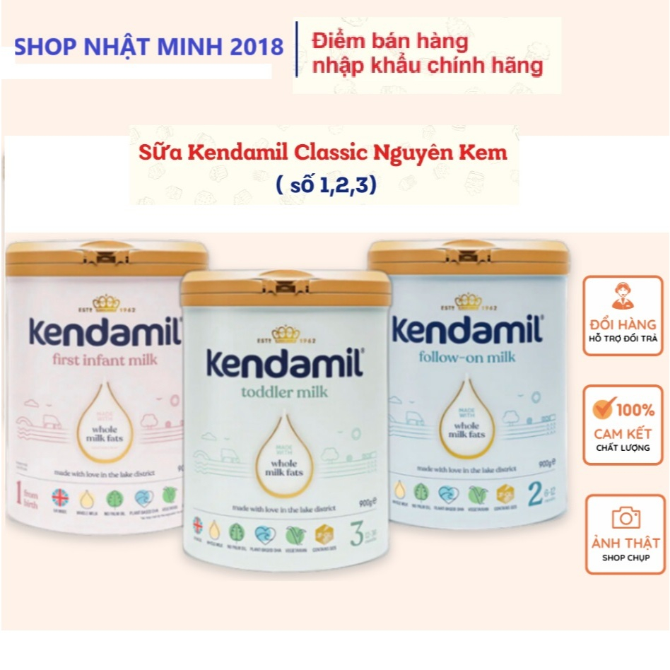 Sữa Công Thức Nguyên Kem Kendamil Classic Số 1 2 3 Anh Quốc 800g nhập khẩu chính hãng