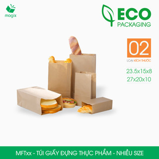  MFT - Combo 50 túi giấy Kraft thực phẩm túi giấy đựng đồ ăn mang đi túi take away - Nhiều size 