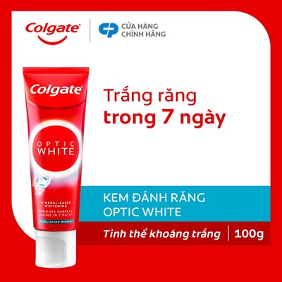 [HB gift] Kem Đánh Răng Colgate trắng răng Optic White Exfoliating Mineral cho răng sáng bóng 100g/tuýp