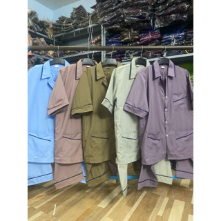 (tây ngắn)Đồ bộ pijama nam trung niên cao cấp mặc nhà chất vải kate (1 màu trơn tây ngắn)đồ pijama trung niên nam