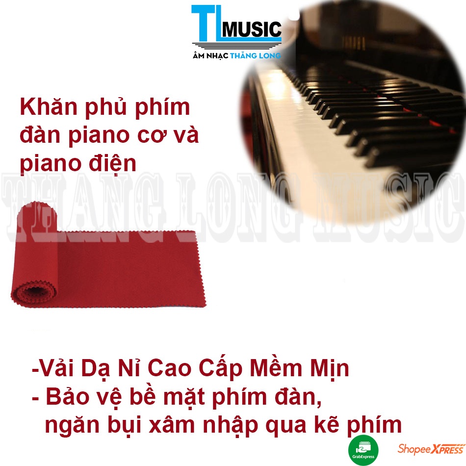 Khăn phủ phím đàn piano vải dạ nỉ sang trọng, che phủ phím đàn piano