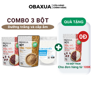 Bột Đậu Đỏ Sữa Non, Bột Cam Thảo, Bột Cám Gạo OBAXUA - Combo Làm Đẹp Da 250g/Túi - Giải pháp giúp Dưỡng Trắng , Cấp Ẩm