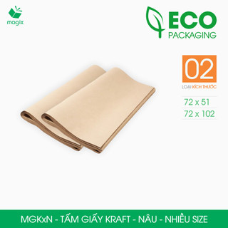  MGKxN - Combo 50 tờ giấy kraft gói hàng - Nhiều size - Giấy gói quà giấy gói hoa giấy kraft nâu 