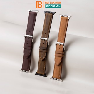 Dây đeo da sáp ngựa điên cho Apple watch-khâu tay thủ công D116-size 38mm, 40mm, 41mm, 42mm, 44mm,45mm, 49mm - Bụi Lea