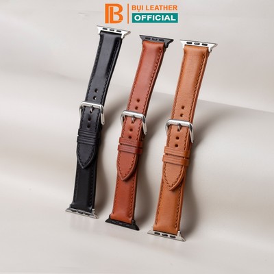 Dây da Vachetta cho Apple watch nam nữ-khâu tay thủ công D118-size 38mm, 40mm, 41mm, 42mm, 44mm,45mm, 49mm - Bụi Leather
