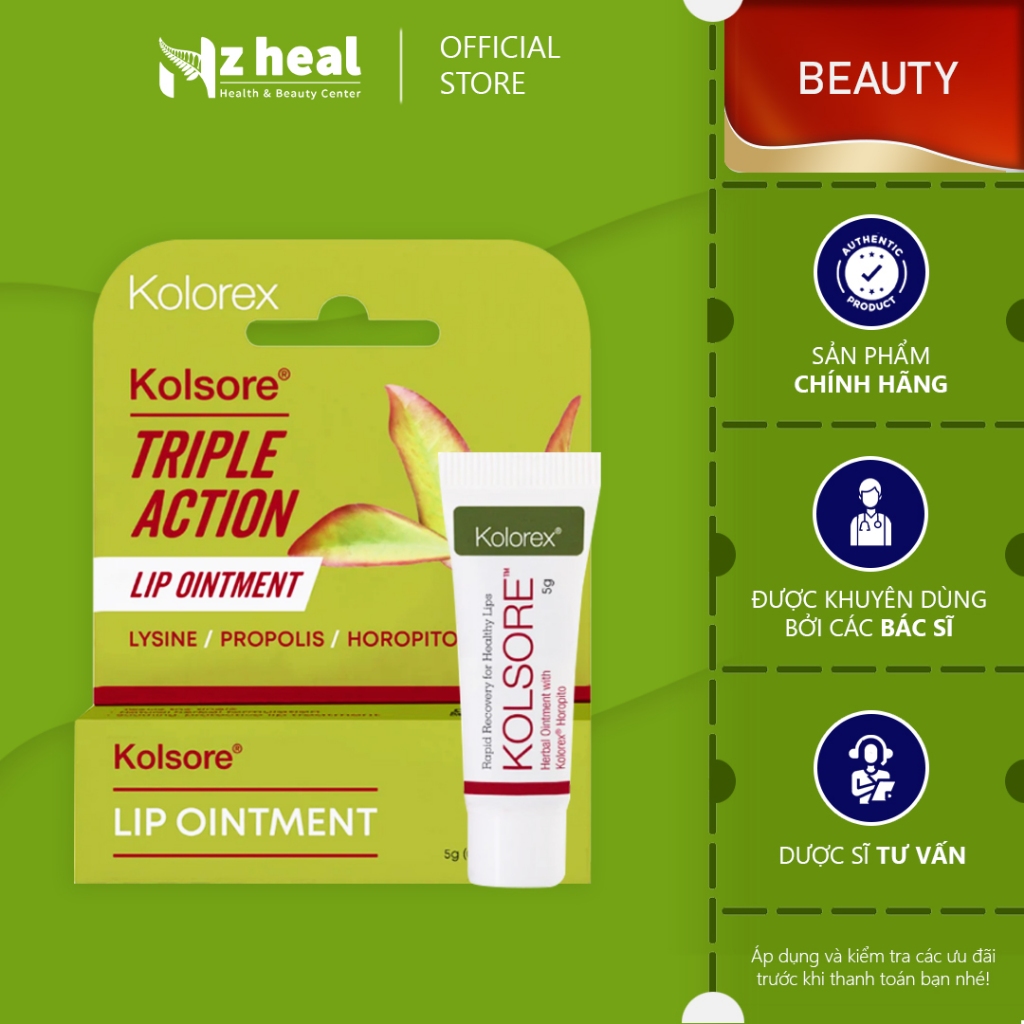 Kem giảm herpes môi Kolorex Kolsore Lip Care Ointment 3g - Nzheal