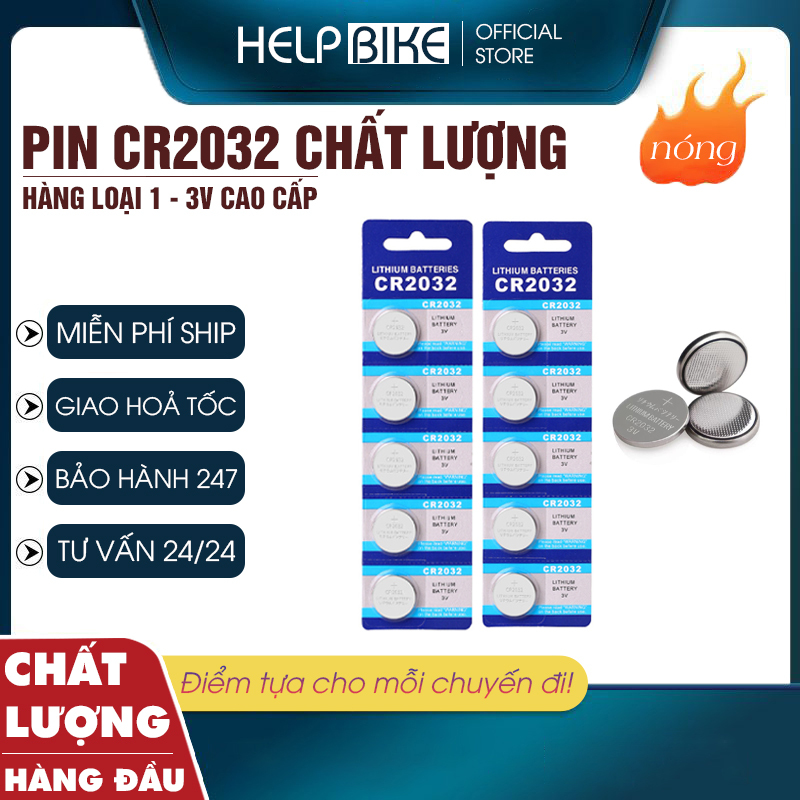 Pin cúc áo cr2032 cao cấp, Pin lắp đèn, đồng hồ 3V hàng xịn bền dung lượng lớn CR3032