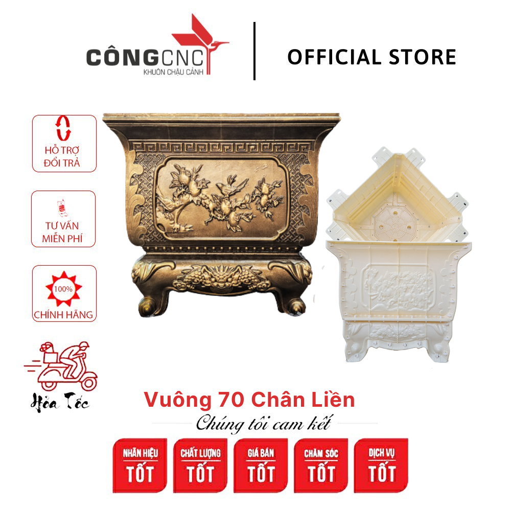 [Khuôn chậu hot nhất năm] Khuôn đúc chậu vuông 70