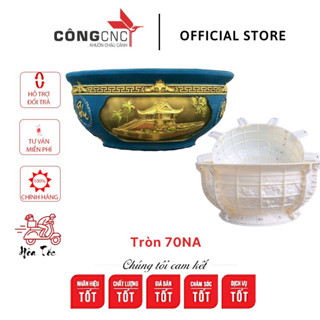  Khuôn Đúc Chậu ABS Tròn 70 Họa Tiết Chùa Một Cột Chim Cá 