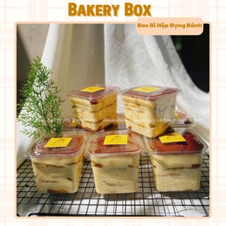100 Hộp Nhựa Vuông Đựng Bánh Lạnh, Mousse, Tiramisu (B10-08)