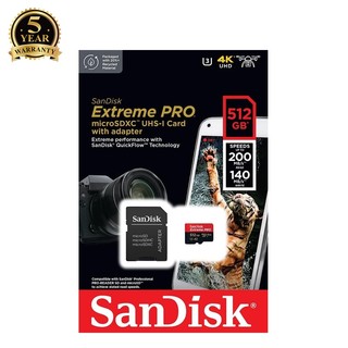 Thẻ nhớ microsdxc sandisk extreme pro 512gb v30 u3 4k a2 tốc độ đọc 200mb/s ghi 140mb/s