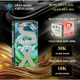 Bao cao su Siêu mỏng 10 chiếc Sagami Xtreme hương Bạc Hà